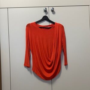 Women's Orange Drape Top